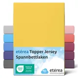 etérea Himmlische Qualität etérea Jersey Topper Spannbettlaken 140x200 bis 160x200 cm - Superweiches Spannbetttuch aus 100% Baumwolle, Topper Bettlaken bis 10 cm Topperhöhe, Gelb