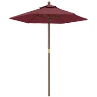 VidaXL Sonnenschirm mit Holzmast Bordeauxrot 196x231 cm