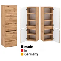 Lomadox Vidago-03 Halbhochschrank 40 x 130 x 35 cm Braun Holz, Metall, MDF