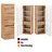 Lomadox Vidago-03 Halbhochschrank 40 x 130 x 35 cm Braun Holz, Metall, MDF