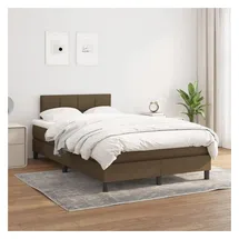 vidaXL Boxspringbett mit Matratze Dunkelbraun 140x200 cm Stoff