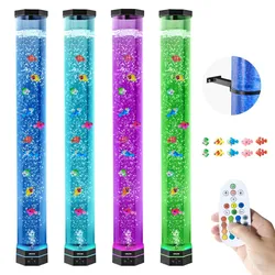VEVOR Lavalampe 10x Fische Blasenlichtlampe 1m 16 Farbeffekte Fernbedienung