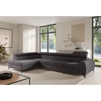Fun Möbel Ecksofa Schlafsofa Sofa TORONTO XL Stoff Element Schwarz Ottomane Links - Schwarz