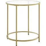 VASAGLE Beistelltisch rund Glas gold 50,0 x 50,0 x 55,0 cm, 1 St.
