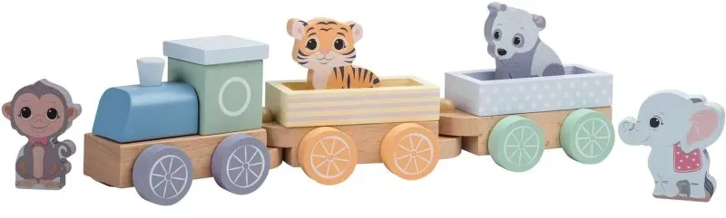 Jouéco The Wildies Family Trainset with Animals Set für Kinder 18 m+ 7 St.