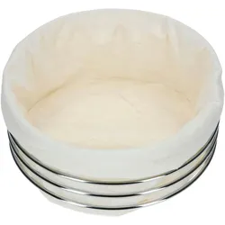 Justinus LifeStyle Brotkorb Ø23,5cm rund Metall Körbchen Stoff Beige Brötchen Frühstück - 435-120