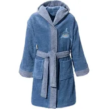 Erwin Müller Frottier Kinder-Bademantel mit Kapuze in blau | Gr.: 158/164