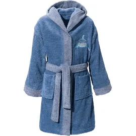 Erwin Müller Frottier Kinder-Bademantel mit Kapuze in blau | Gr.: 158/164