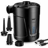 Luftpumpe Für Tragbare Geräte, Pneumatische Geräte, Batterie 5200 Mah, Unentbehrlich Für Camping, Elektrische Luftpumpe, 4 Ausgänge, Schnelle Luftzufuhr, Abnehmbare Ventile, Pneumatische Geräte, Schwi