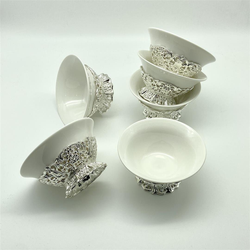 Motto Hali Dessertschale Guven Home Dessertschalen 6-Teilig Weiß, Keramik, (Set) weiß