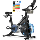 Merach Heimtrainer Fahhrad für Zuhause, leises Fitnessbike mit Lcd-display, Magnetischer Widerstand, 8 Widerstandsstufen, bis 150 KG belastbar