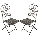 Garden Pleasure 2er Set Klappstuhl Pinatubo Metall Stuhl Sessel Gartenstuhl Garten Outdoor Möbel