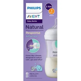 Philips Avent Natural Response AirFree SCY673/81 Babyflasche 3-6 m Elephant 260 ml