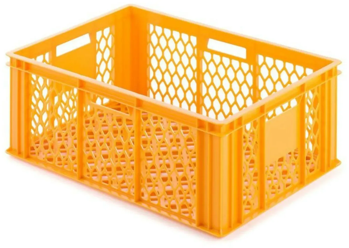 PROREGAL Eurobehälter Bäcker- & Konditorenkasten | HxBxT 25x40x60 | 49 Liter | Gelb-Orange | Brötchenkiste, stapelbare Bäckerkiste