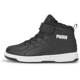 PUMA Rebound Joy Fur PS Sneaker, Black White, 33 EU