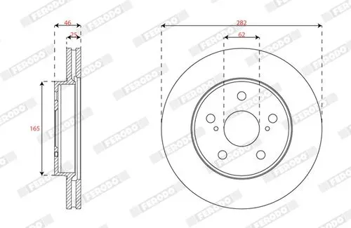 FERODO Bremsscheibe vorne rechts links belüftet 282mm für TOYOTA 4351202390 DDF3029C