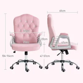 Homcom Bürostuhl Samt Rosa