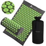 ROMIX Akupressurmatte mit Kissen, Akupressur Set von Yogamatte, Akupressurkissen und Tasche, Spike Massagematte zur Durchblutung, Entspannung Kopf/Nacken/Rücken, Stressabbau, Männer, Frauen