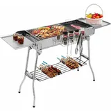 Outdoor Bbq Holzkohlegrill Edelstahl Tragbar Grill Camping Küche