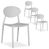 Homestyle4u Gartenstuhl 4er Set in Grau 2449