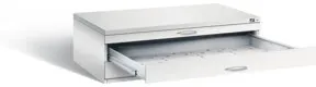 C+P Flachablageschrank Serie 7100_7200, H420xB1350xT960mm, Front Lichtgrau, Korpus Lichtgrau (7200-100)