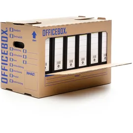 KK Verpackungen 40 x Officebox® Archivbox Officebox Ordnerkarton Archivkarton mit Sichtfenster Braun