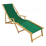 Erst-Holz Liegestuhl Gartenliege grün Fußteil Sonnenliege Strandliege Holz Deckchair Gartenmöbel 10-304NF