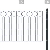 Arvotec Doppelstabmattenzaun "ESSENTIAL 100 zum Einbetonieren "Ring" mit Zierleiste" Zaunelemente Zaunhöhe 100 cm, Zaunlänge 2 - 60 m Gr. H/L: 100cm x 34 m, Pfosten: 18 St., grau (anthrazit)