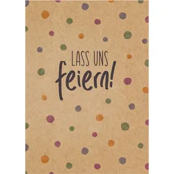 Home Fashion®, Grußkarte "Lass uns feiern!", Grußkarte mit Umschlag zum Beschreiben, 1 Stück pro Pack