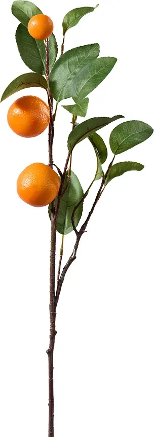 Orangen Zweig 66cm mit 3Früchten orange
