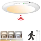 rosikey Deckenlampe mit Bewegungsmelder, 10000mAh Kabellos LED Deckenleuchte Flache Lampe Innen, USB Batterie