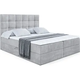 altdecor Boxbett, mit H3-Matratze und Lattenrost - APO - 160x200 Hellgrau