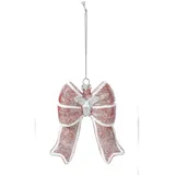 INGE-GLAS Christbaumschmuck Schleife 12cm Kunststoff Weihnachtskugeln Weihnachtsbaum rosa