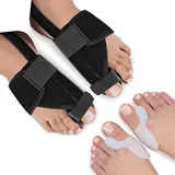 Valgofit® Hallux Valgus Korrektur Schiene für den Fuß inkl. 2x Zehenspreizer aus Silikon - für Tag und Nacht - Universalgröße - BPA frei - Nachtschiene für Damen und Herren