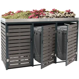 Proregal Mülltonnenverkleidung 124 x 200 x 84 cm anthrazit