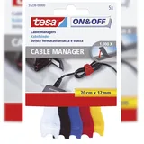 Tesa On & Off Kabelbinder Schwarz, 20cm x 12 mm