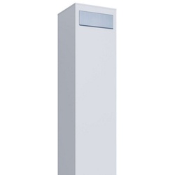 Bravios Briefkasten Standbriefkasten Monolith Weiß mit Edelstahlklappe
