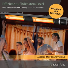 Heidenfeld Home & Living Heidenfeld Infrarot-Heizstrahler IH110, 1000-3000 Watt, Fernbedienung, Schutzhülle, 180° neigbar