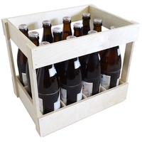 KF-Holz Flaschenträger für 12 Flaschen 0,5l Bier, Holzbierkiste, Bierkasten