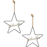 Creativ deco Dekohänger CREATIV DECO "Weihnachtsdeko", gold (goldfarben), B:30cm H:33cm T:0,5cm, Metall, Dekohänger, mit Glitzerschriftzug