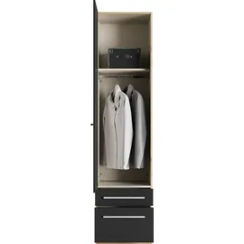 Priess Wäscheschrank Barcelona 48 x 193 x 54 cm Schwarz