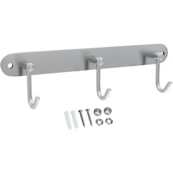 Intirilife Edelstahl Garderobenleiste Modell C - 3 Haken - 22 x 5.5 cm - Kleiderhaken Garderobe Hakenleiste in 5 verschiedenen Designs