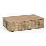 SonnenPartner Lounge-Tisch Sands PE-Kunststoffgeflecht Teak/Light Oaks B/T/H 120/80/32 cm Sonn