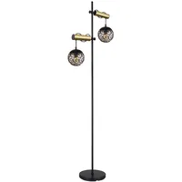 GLOBO Lighting Stehleuchte Metall schwarz matt, 2x E27 Led