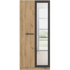 Rauch Drehtürenschrank »Kleiderschrank Schrank Garderobe Garderobenschrank Stauraumwunder MODI«, optional mit Spiegel MADE IN GERMANY, grau