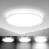 B.K.Licht LED Deckenleuchte, ultraflach, Hintergrundbeleuchtungseffekt, Stufendimmer, inkl. 1 x LED Platine, 18 Watt LED, 2.400 Lumen, 4.000 Klevin, In Stufen dimmbar, Inkl. Memoryfunktion, weiß