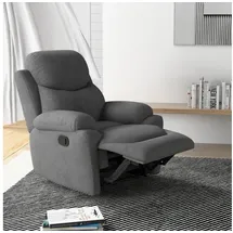 Homcom Relaxsessel Leinen 93 x 102 x 88 cm Grau mit Schlaffunktion