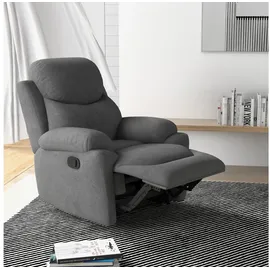 Homcom Relaxsessel Leinen 93 x 102 x 88 cm Grau mit Schlaffunktion