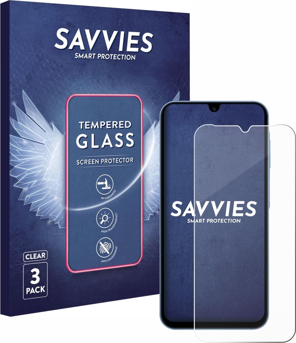 Savvies Panzerglas Schutzglas Displayschutz (3 Stück, Galaxy A15 5G), Smartphone Schutzfolie