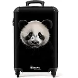 NoBoringSuitcases.com Handgepäck Koffer 55x40x20, cm Tiere auf schwarzem Hintergrund: Pandabär, 36L - Bunt